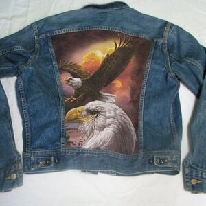 Vintage Lee Denim Custom Eagles Jacket